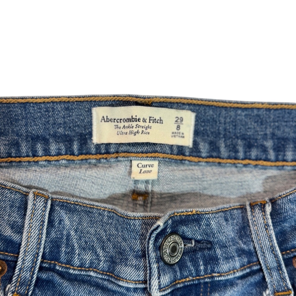 Abercrombie Curve Love Ultra High Rise Ankle Straight Jeans 29/8 - Picture 5 of 6